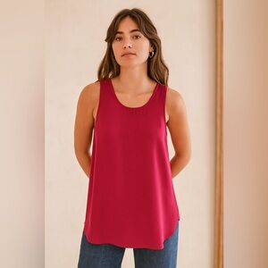 Aritzia Wilfred Sevres Fuchsia Pink Sleeveless Blouse Top Size XXS